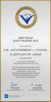 Certyfikat Złoty Płatnik 2015 PL